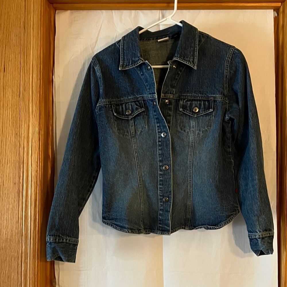 Arizona Jean Co. Junior Ladie Sz L Long Sleeve Denim Jacket w/Metal Snap Closure